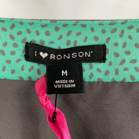 I heart Ronson Sundress NEW Green Gray Aztec Print Mini - Picture 8 of 10